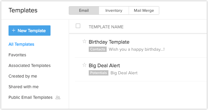 Email Templates | Online Help - Zoho CRM