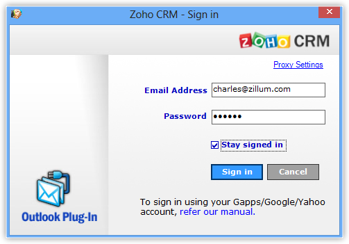 Zoho crm login