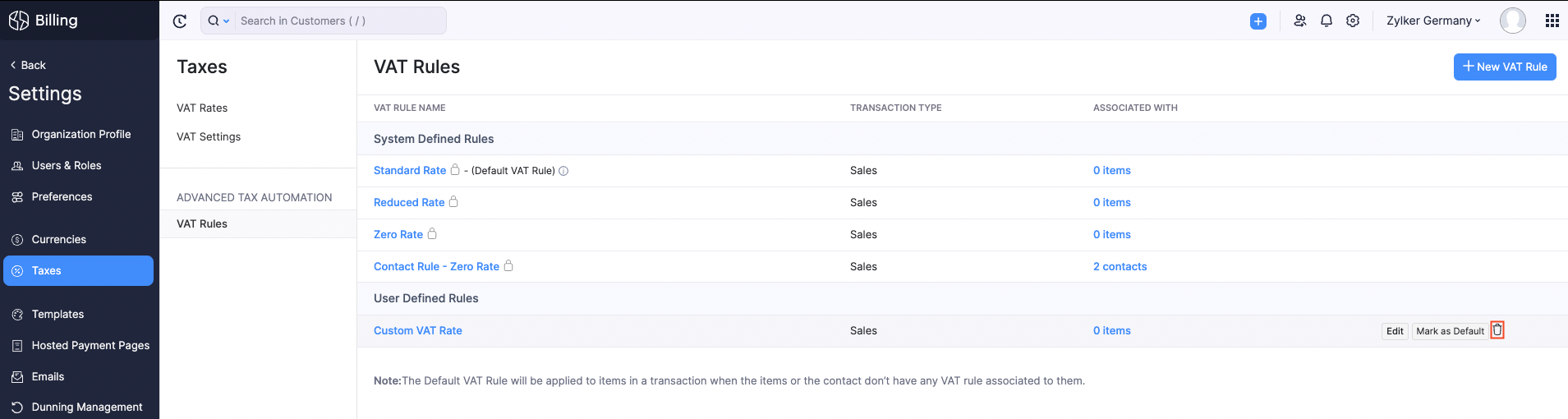 Delete VAT Rule