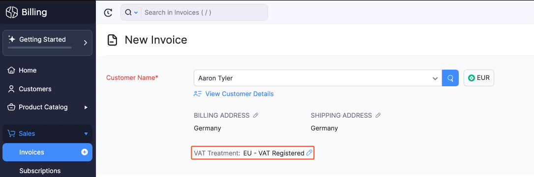 EU Treatment in Transaction Creation