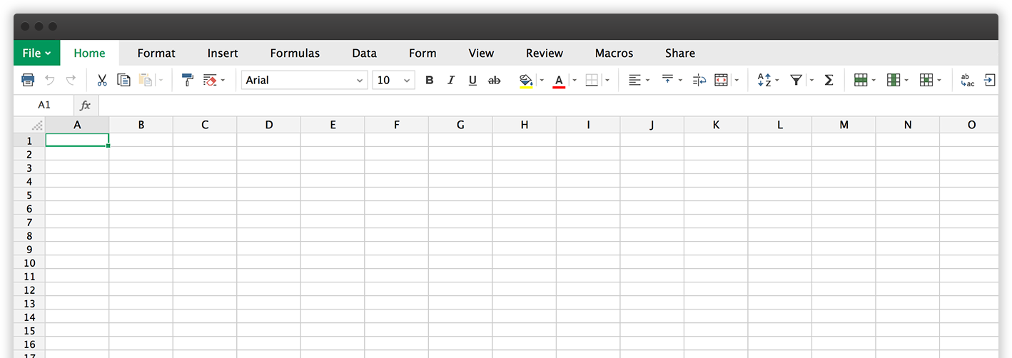 Online excel sheet