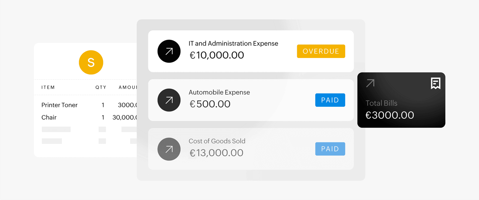 Vendor bills management and expenses tracking with Zoho Books accounting software