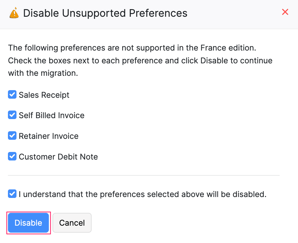 Disable Unsupported Preferences