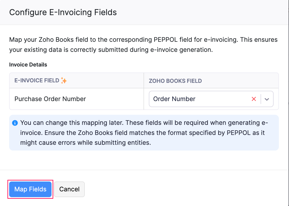 Configure E-Invoicing Fields