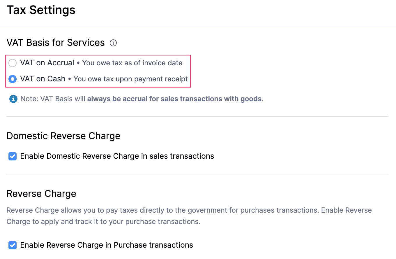 Configure VAT Basis for Services