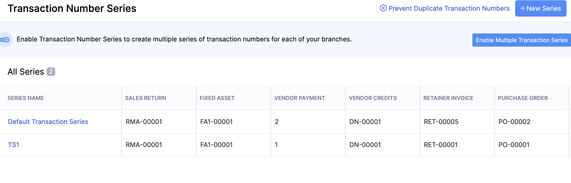 Review Transaction Series