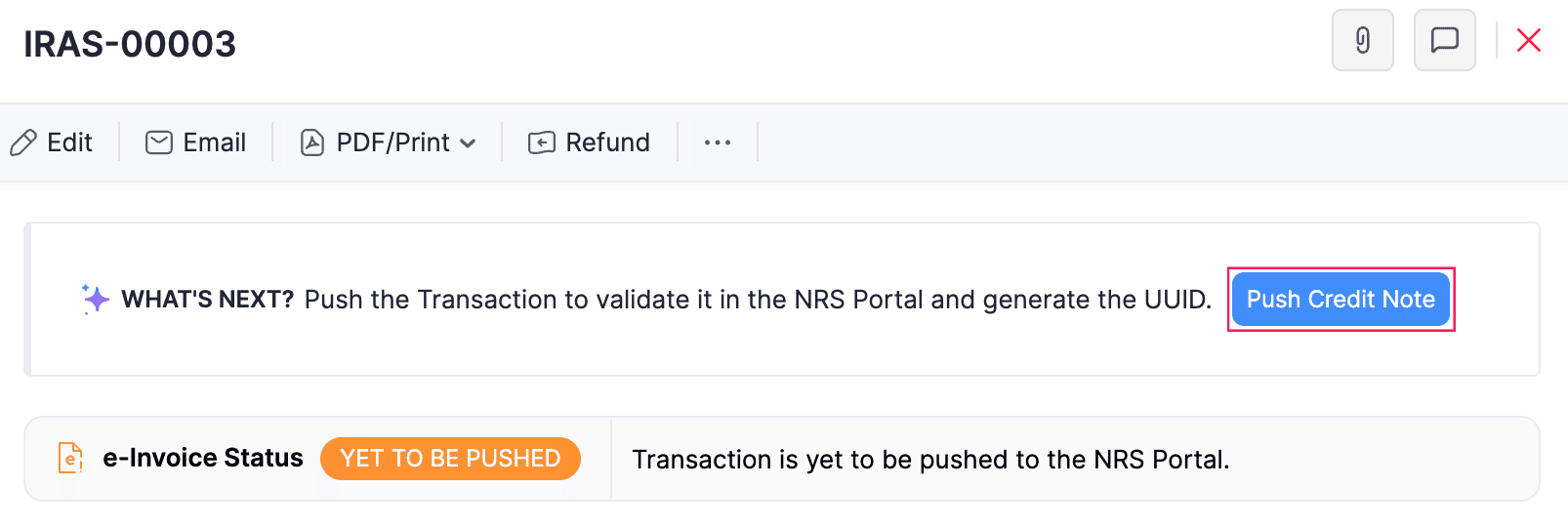 Push Credit Notes