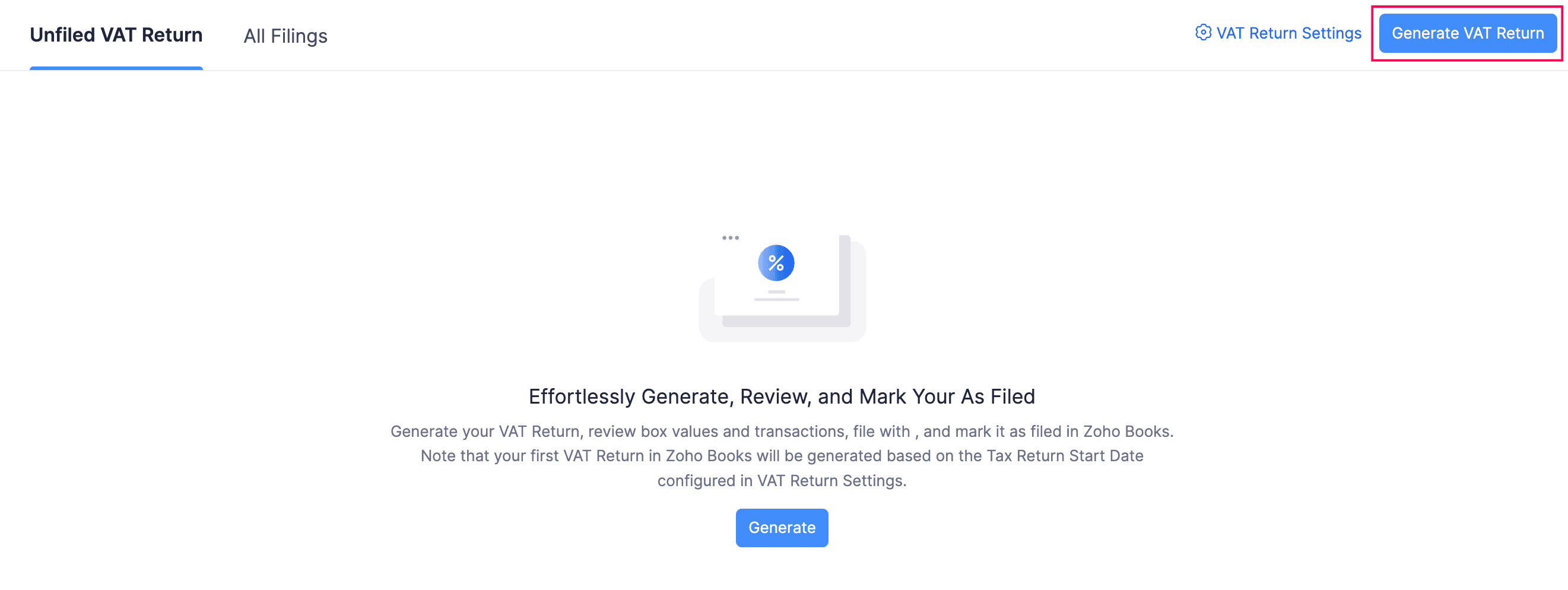Generate VAT Return