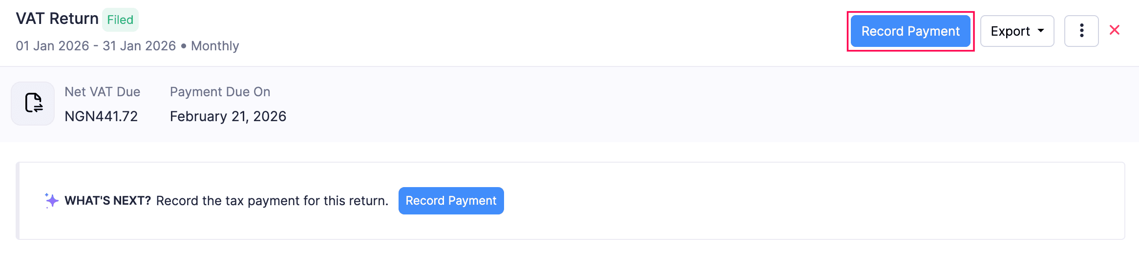 Record Payment