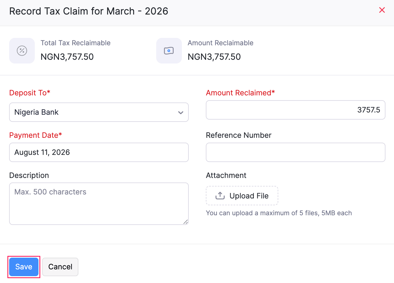 Save Tax Claim