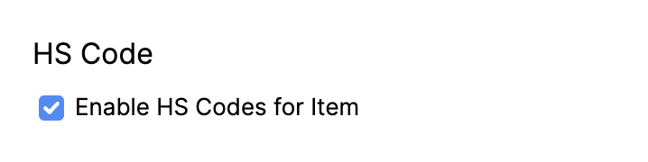 Enable HS Code