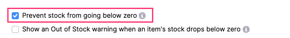 Prevent Stock From Going Below Zero