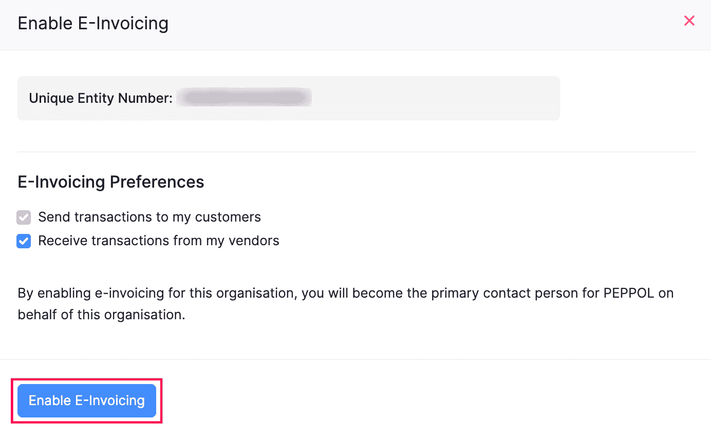 Enable E-invoicing