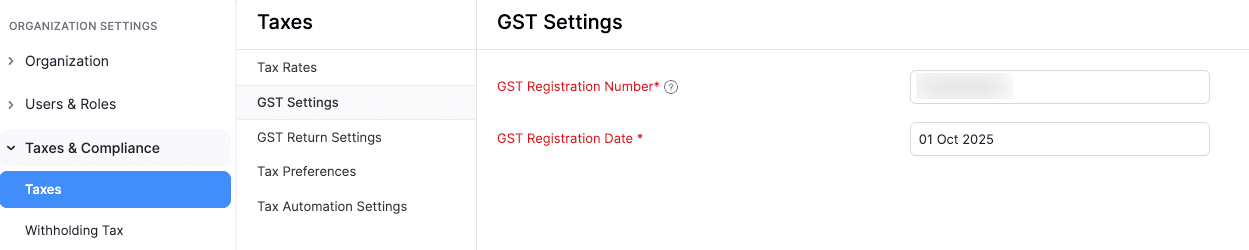 GST Settings