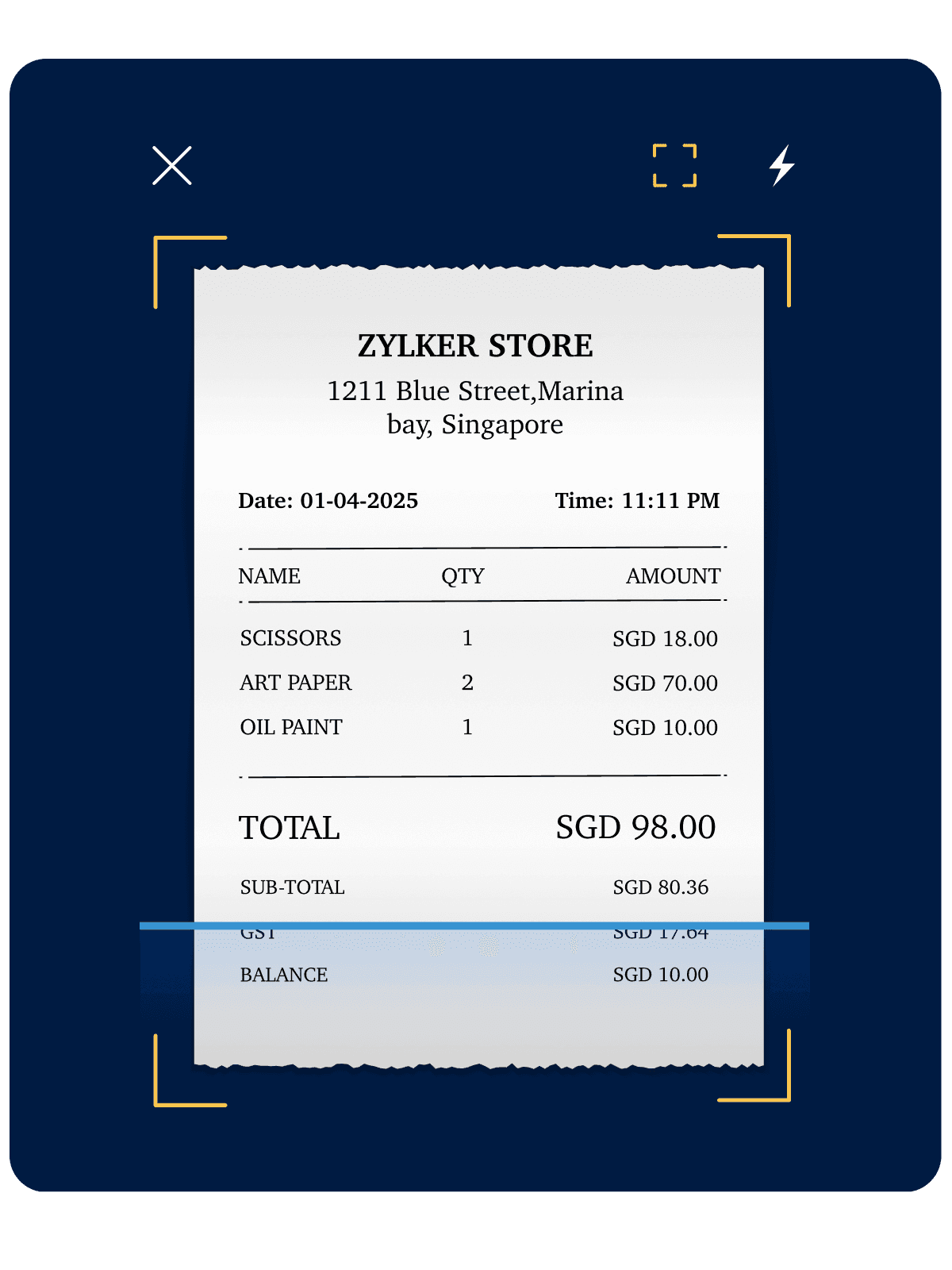 Autoscan receipts