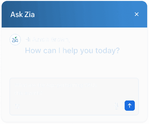Conversational analytics with Zia