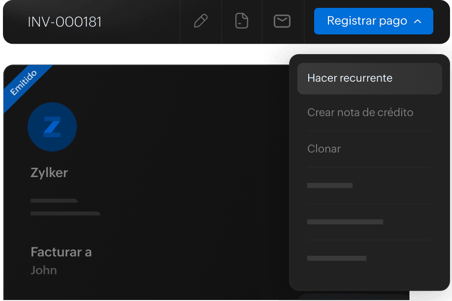 Facturas recurrentes