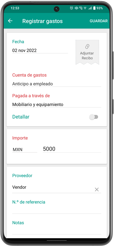Escáner de recibos de gastos - Aplicación de registros contables para Android | Zoho Books