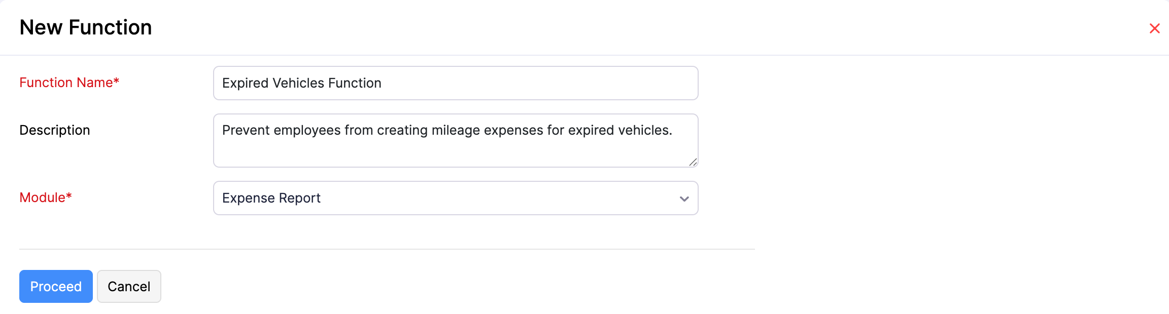 New Function page