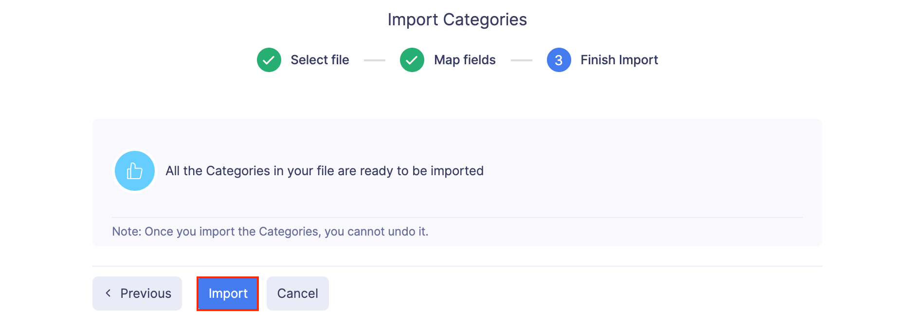 Import Categories