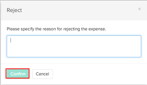 Reject expense in reports