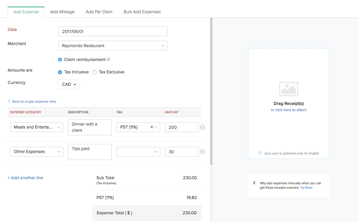 Applying multiple categories