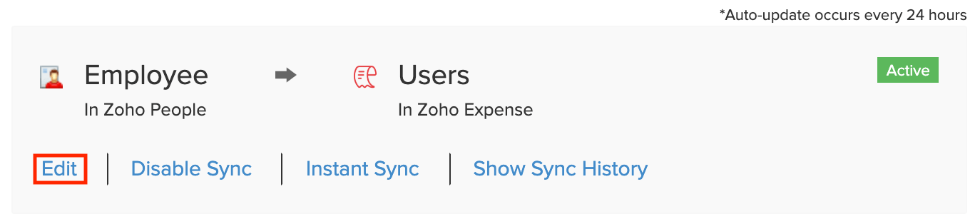 Zoho People Integration | User Guide | Zoho Expense