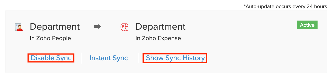 Sync History and Disable options