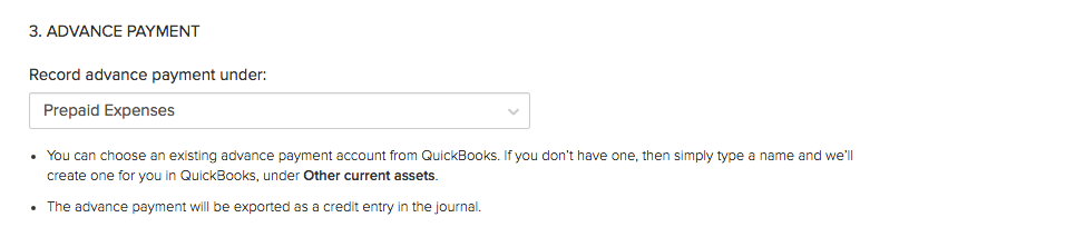 Recording advance payment