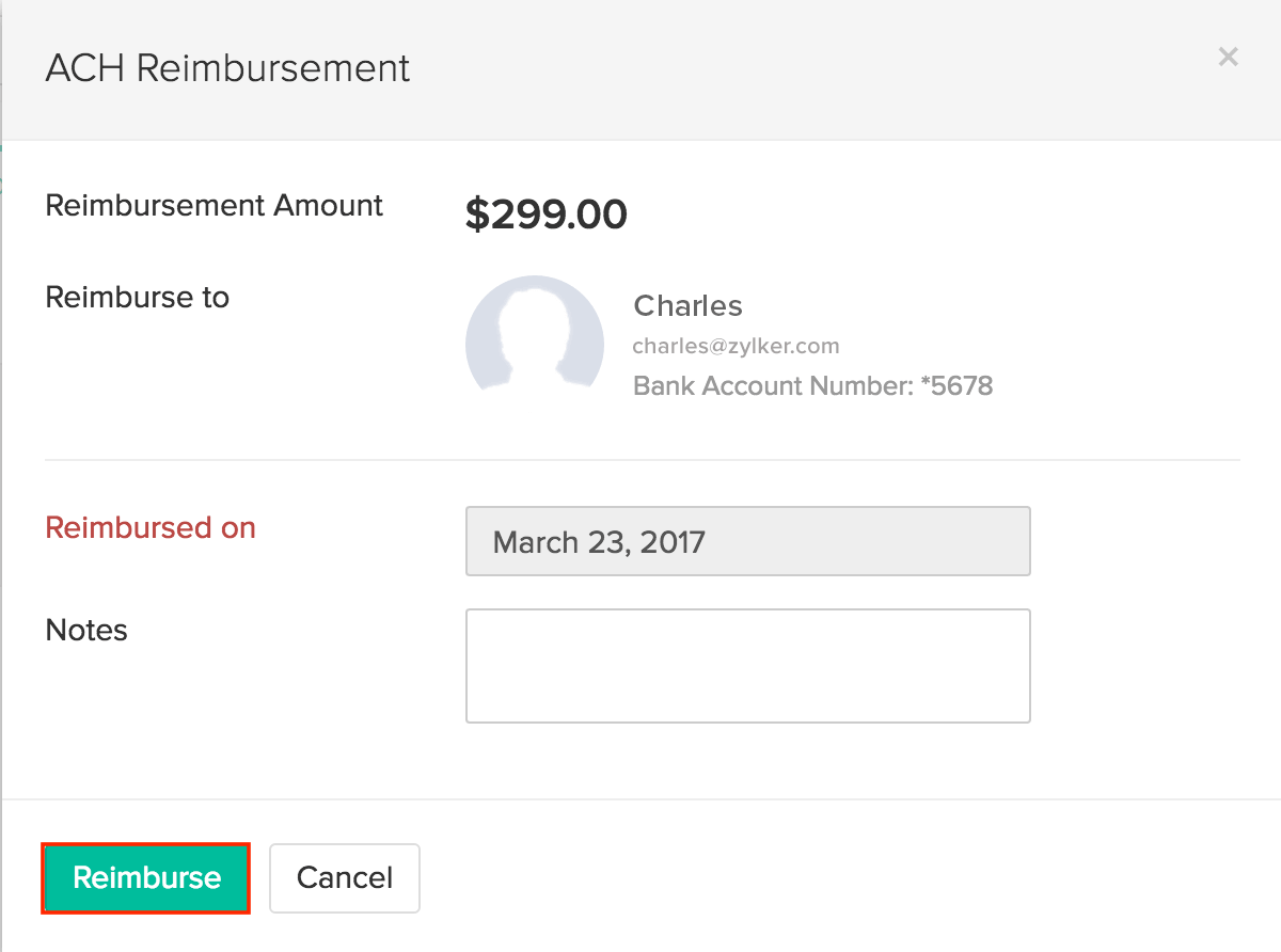 Reimburse an employee