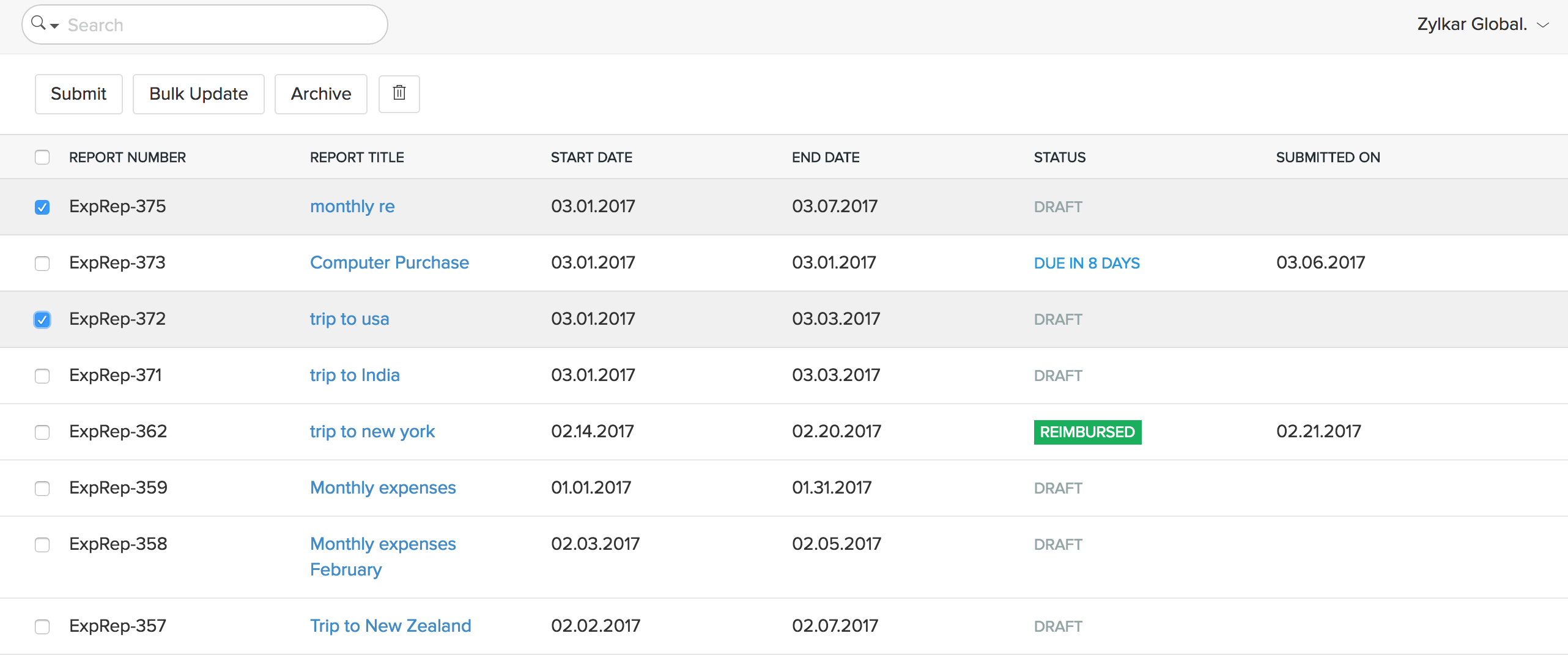 Submit Expense Reports