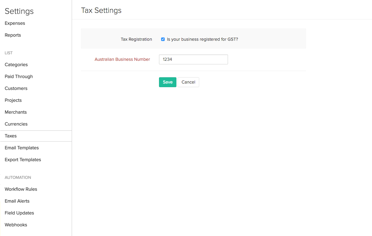 Creating a tax - Aus