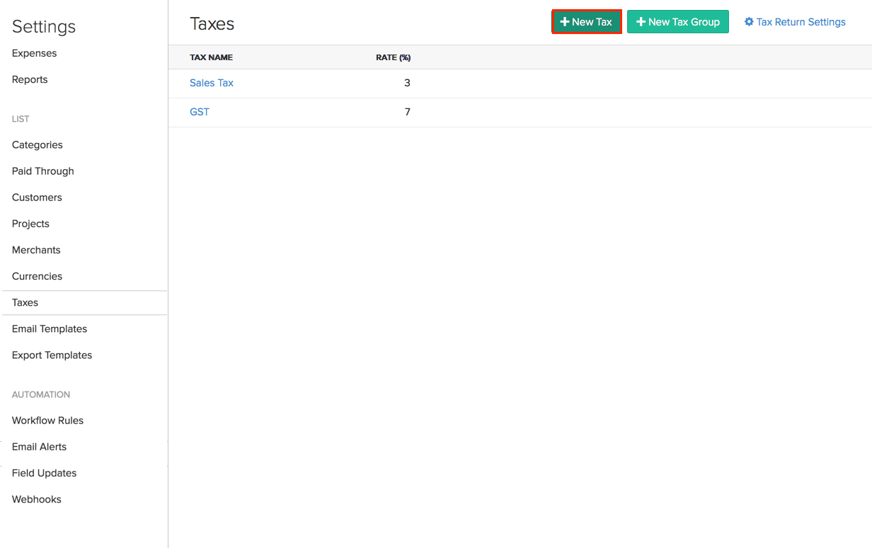 Creating new tax - Aus
