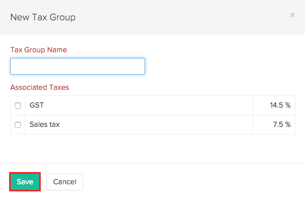 Creating new tax group - Aus