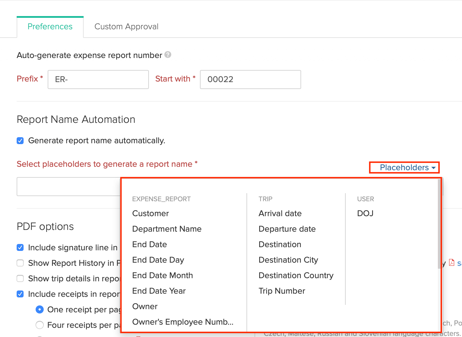 Report name automation