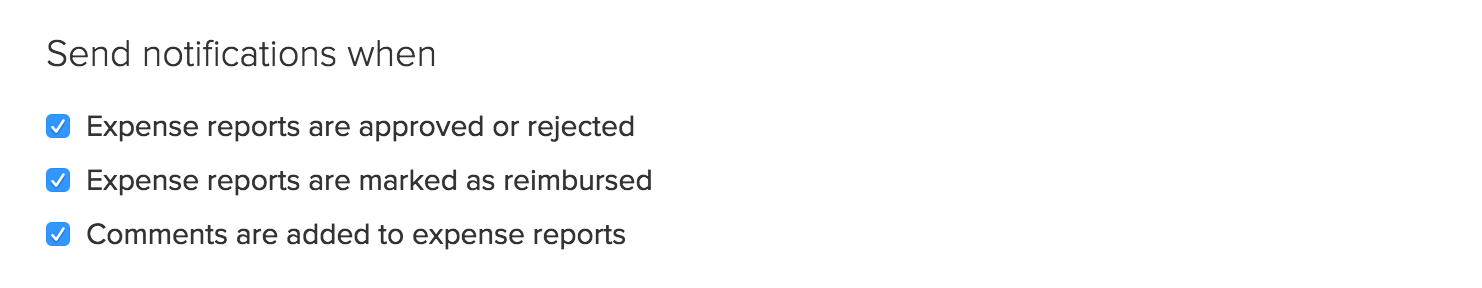 Notifications Related To Expense Reports