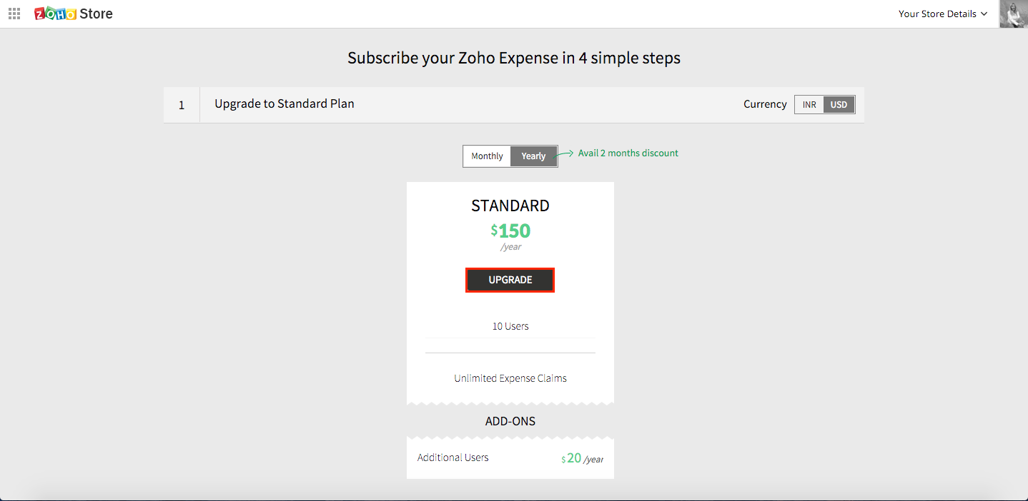 Upgrade subscription