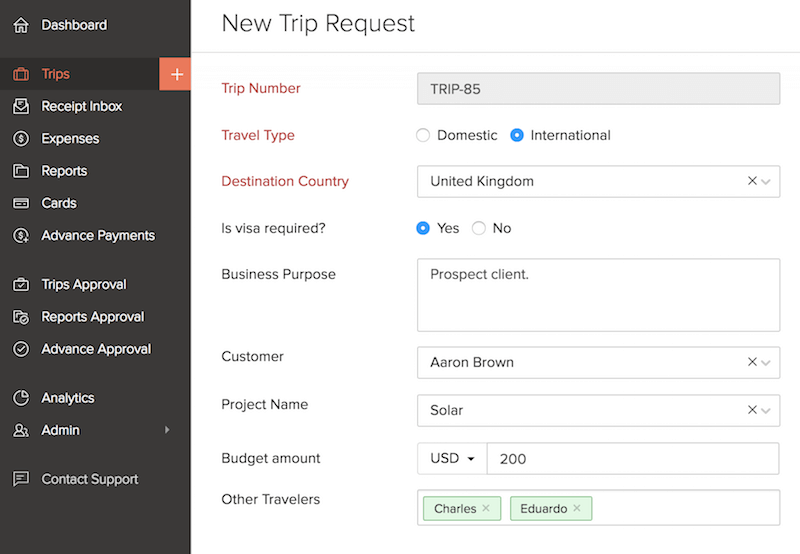 Raise Travel Request