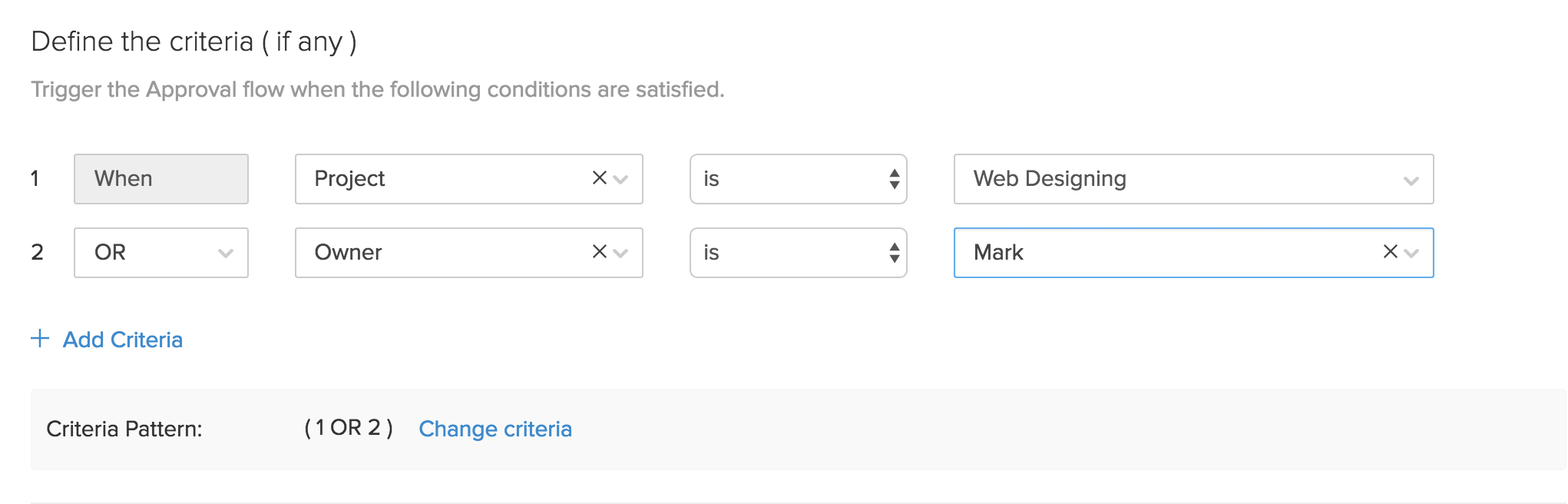 Multiple criteria OR