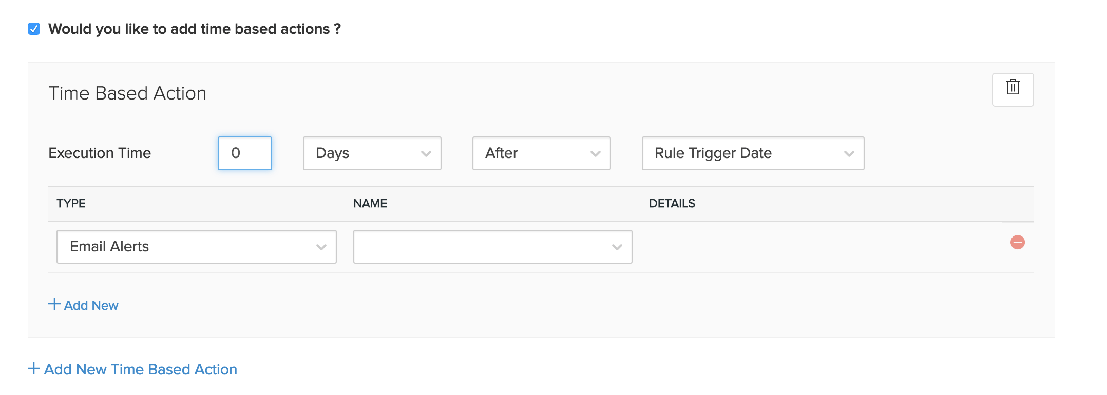 Time based actions in workflow