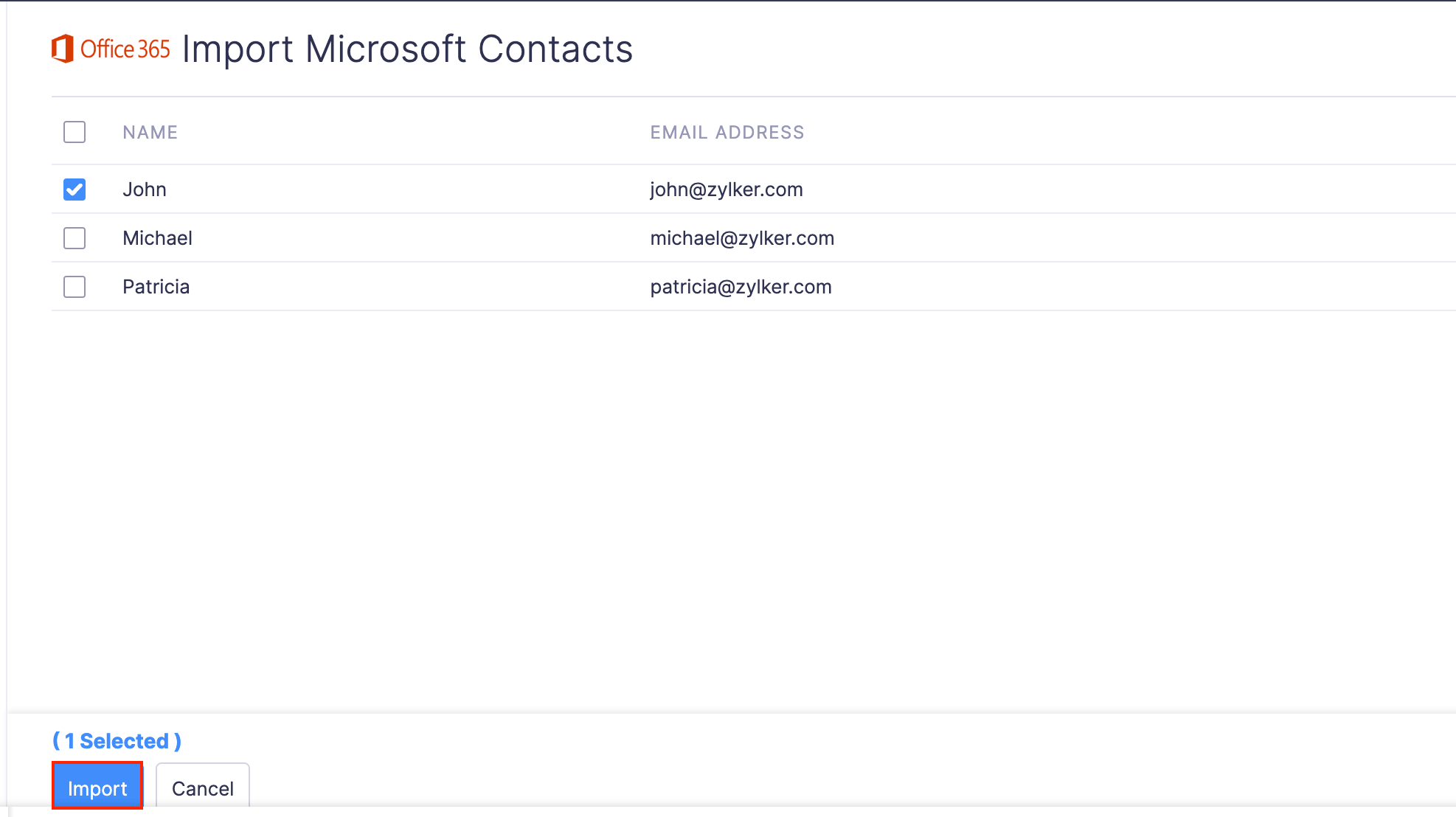 Import Microsoft Contacts
