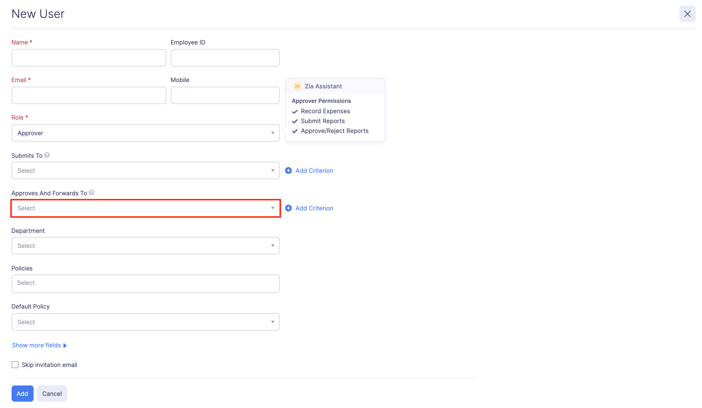Approval Flow for Approvers and Admins