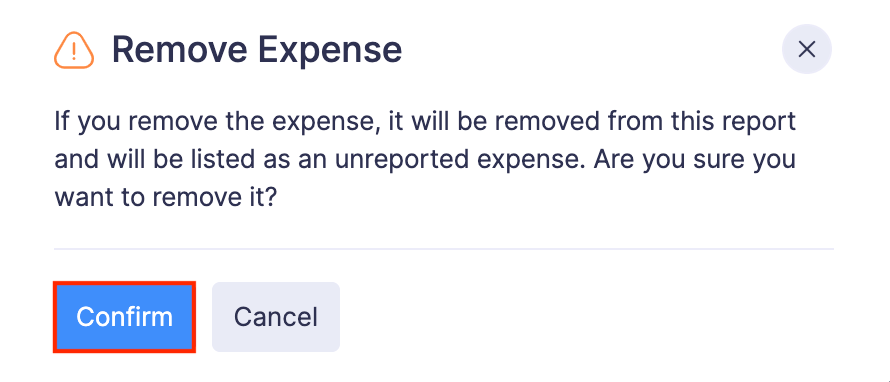 Remove Expense from Report