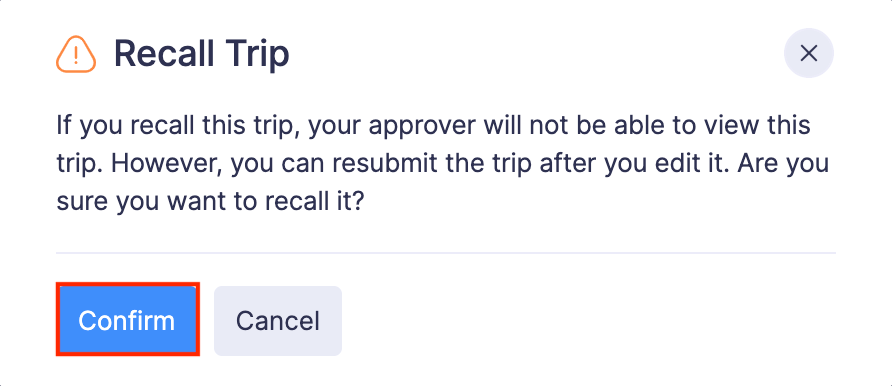 Recall Submitted Trip