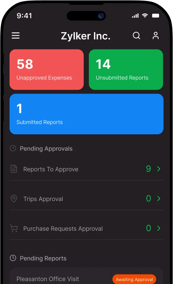Zoho Expense on iOS