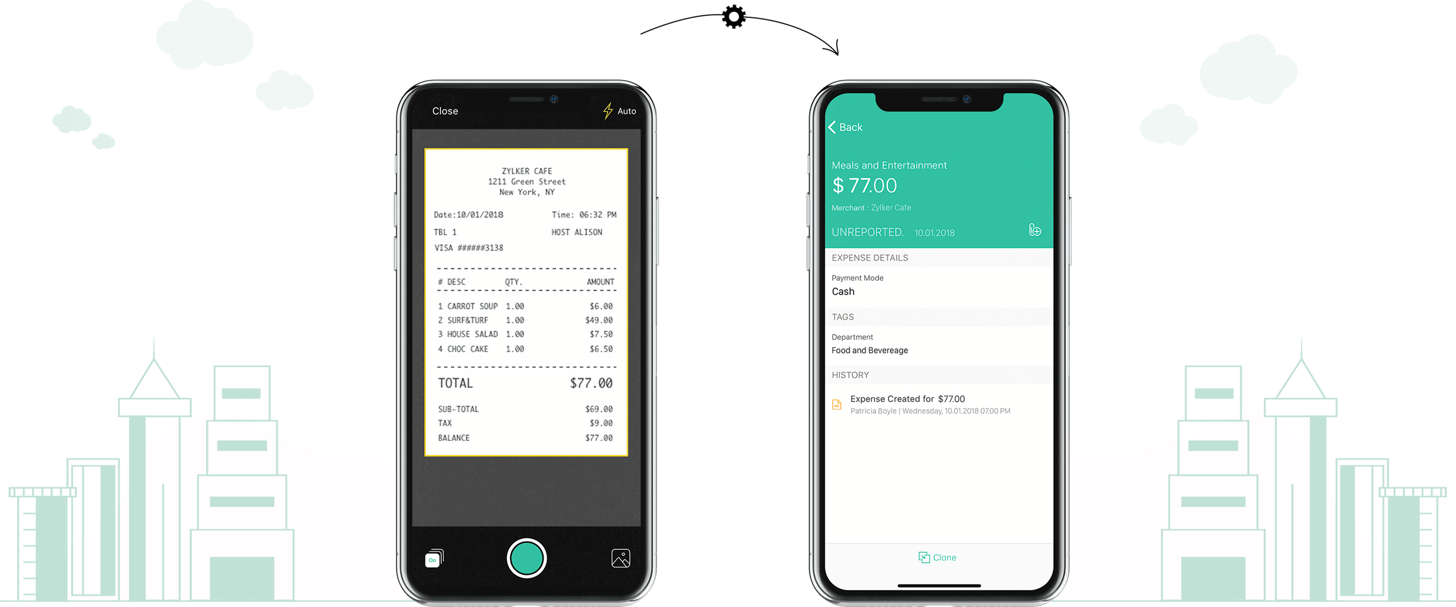 checkbook ledger app with receipt scanner