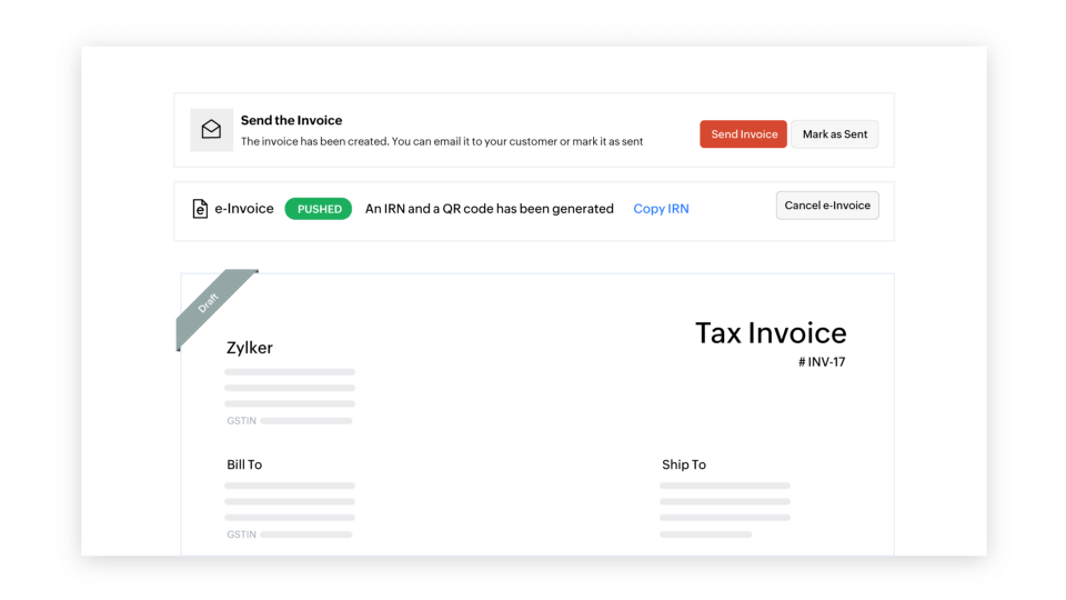 Cancel e-invoices as per your need - e-invoicing compliant software | Zoho Books