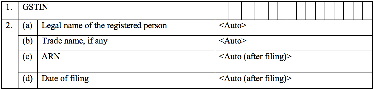 General details in Sugam return form GST ANX-2