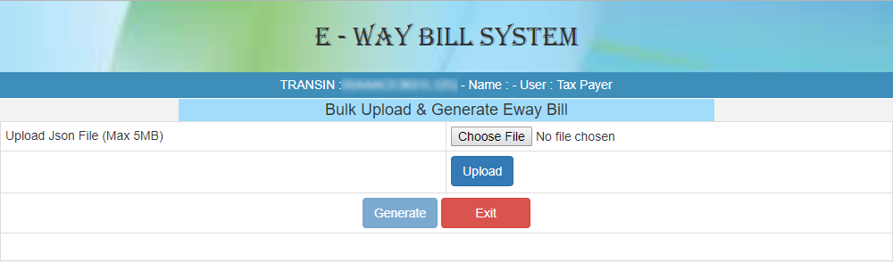 GENERATING BULK e-WAY BILLS