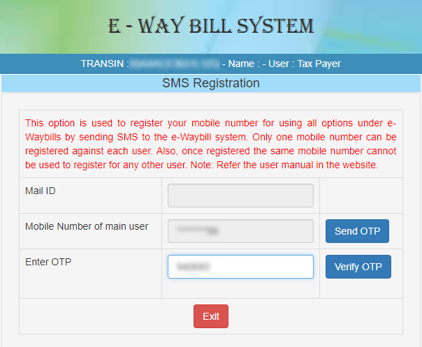 REGISTERING FOR SMS SYSTEM